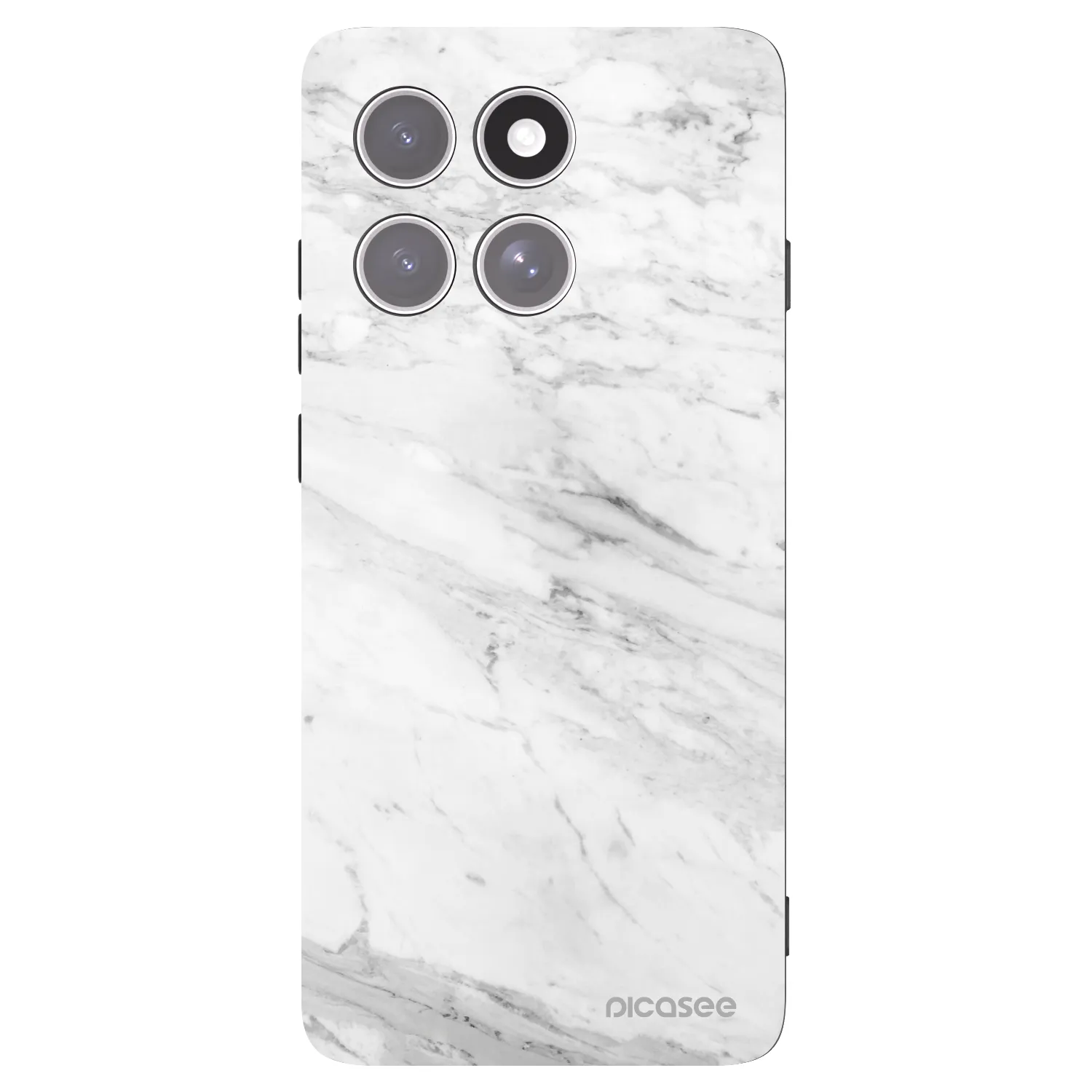 Picasee silikonový černý obal pro Motorola Edge 60 Pro - White marble