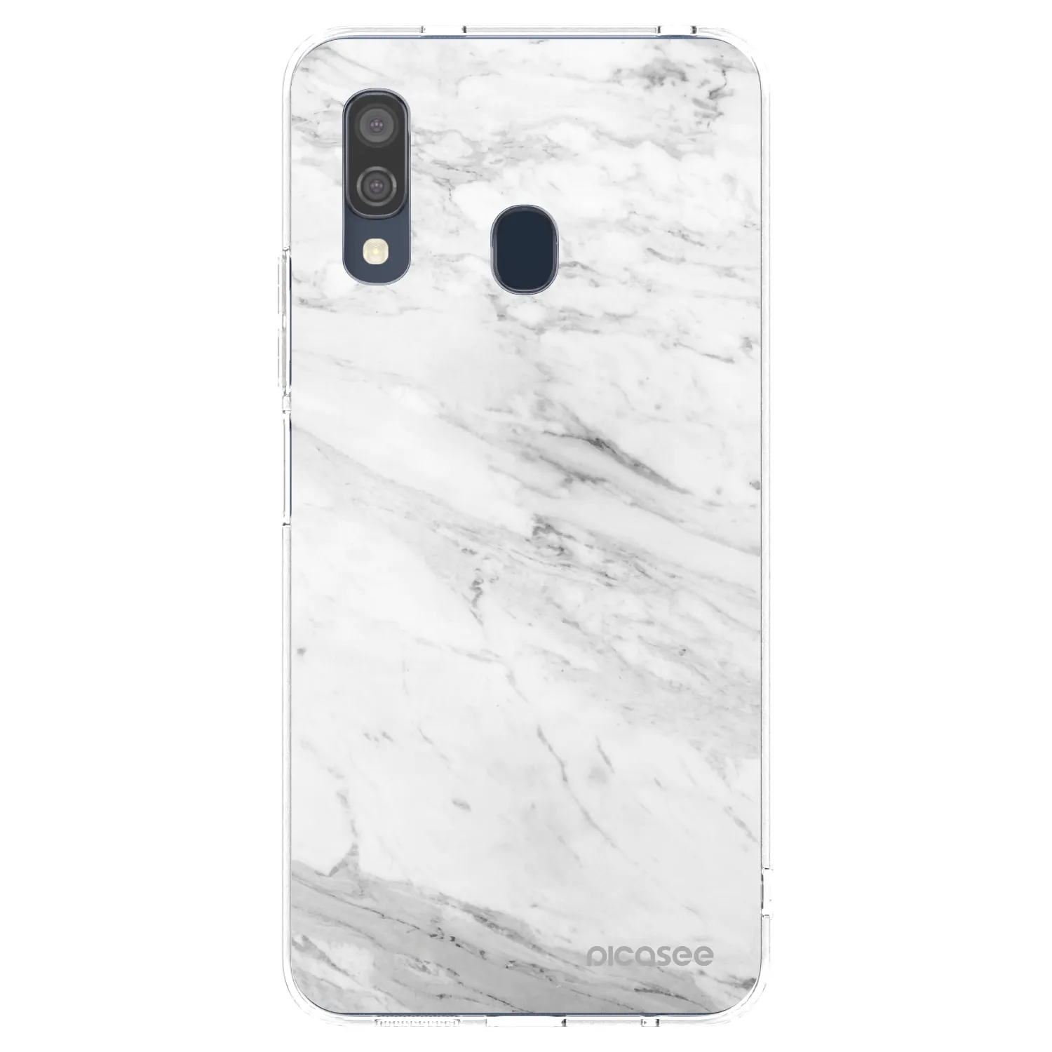 Picasee silikonový průhledný obal pro Samsung Galaxy A40 A405F - White marble