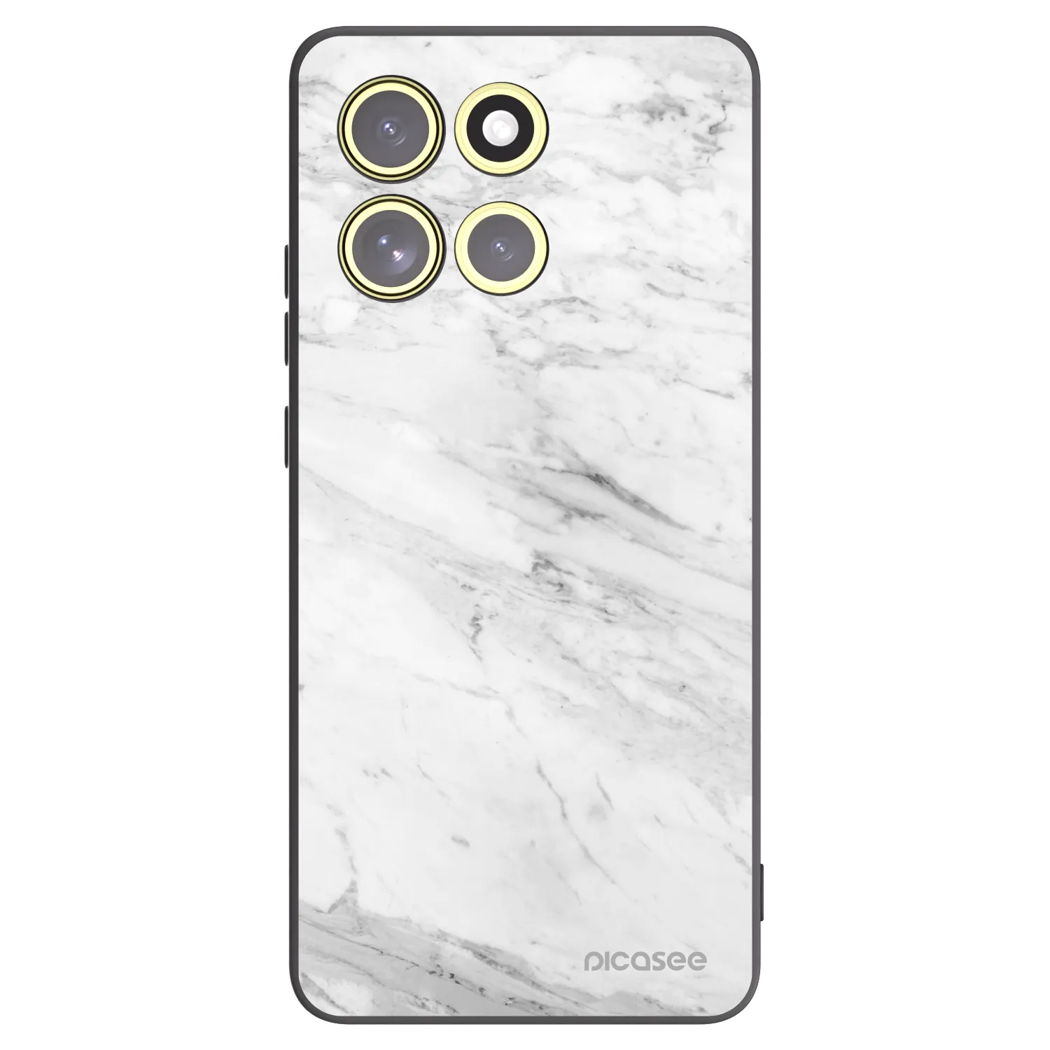 Picasee silikonový černý obal pro Motorola Moto G86 5G - White marble