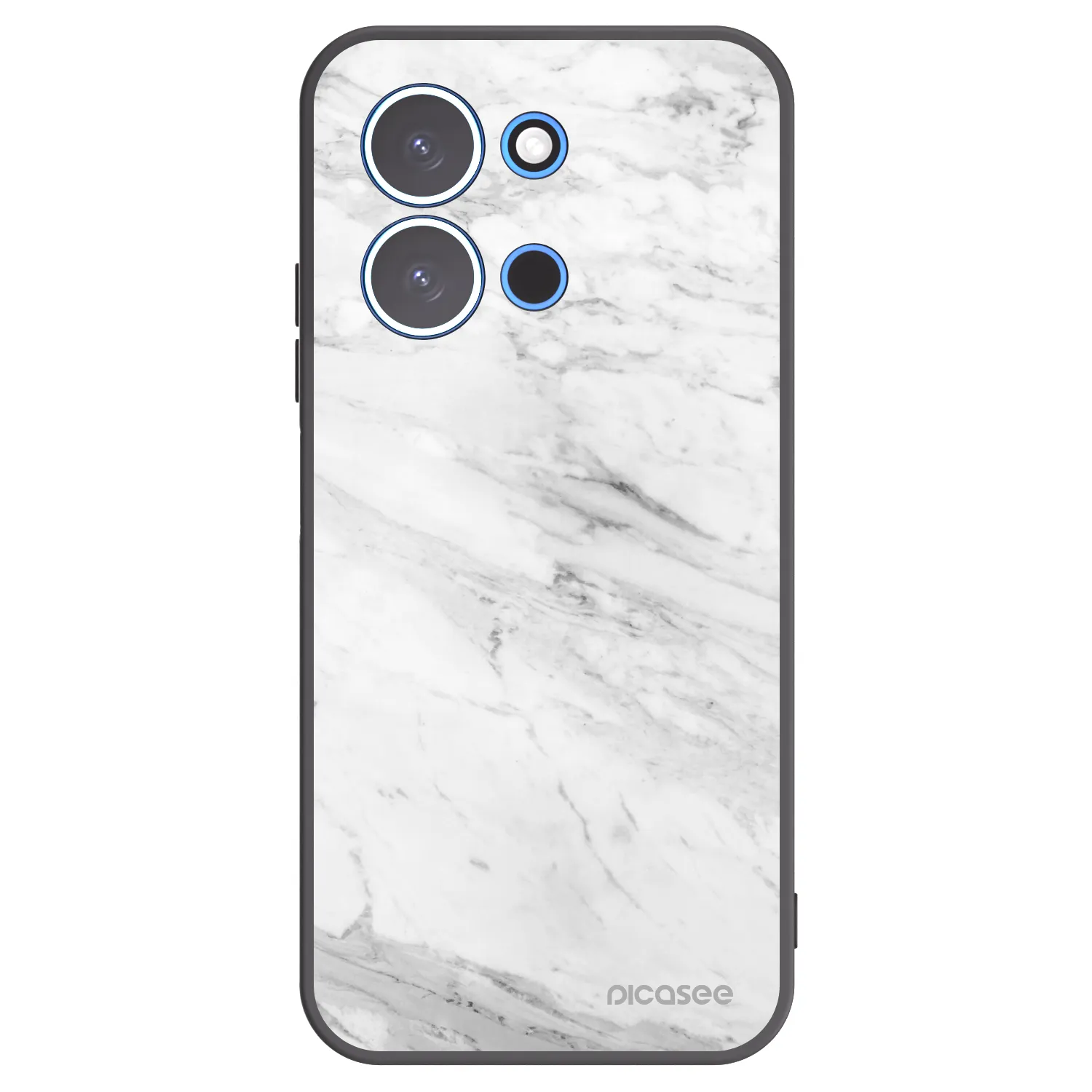 Picasee silikonový černý obal pro Xiaomi Redmi 15C 4G - White marble