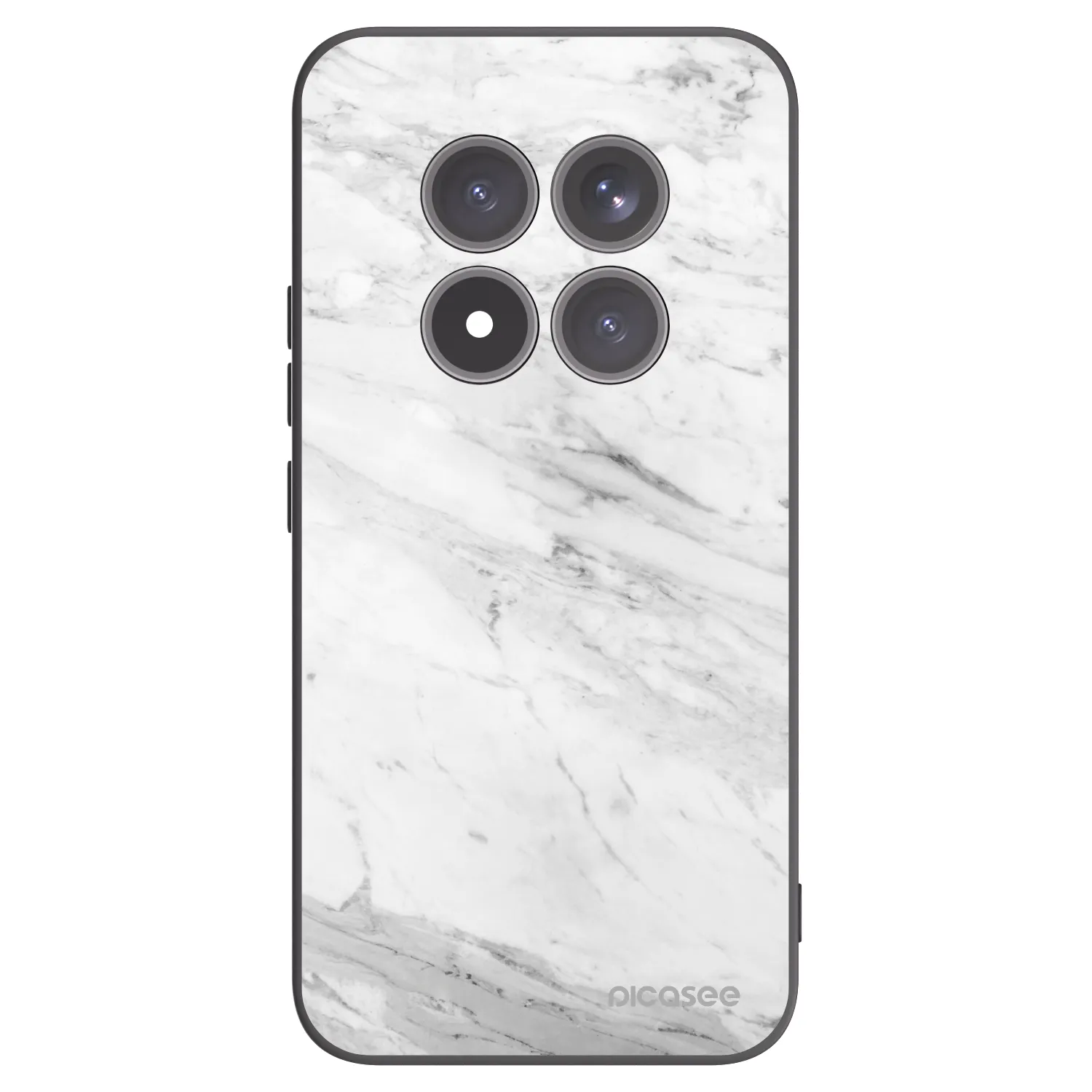 Picasee silikonový černý obal pro Xiaomi Redmi Note 15 Pro+ - White marble
