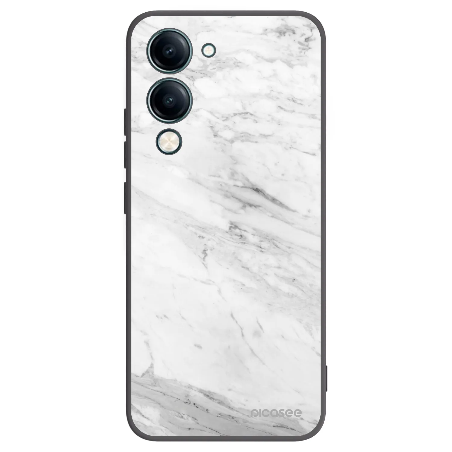 Picasee silikonový černý obal pro Vivo Y29s 5G - White marble