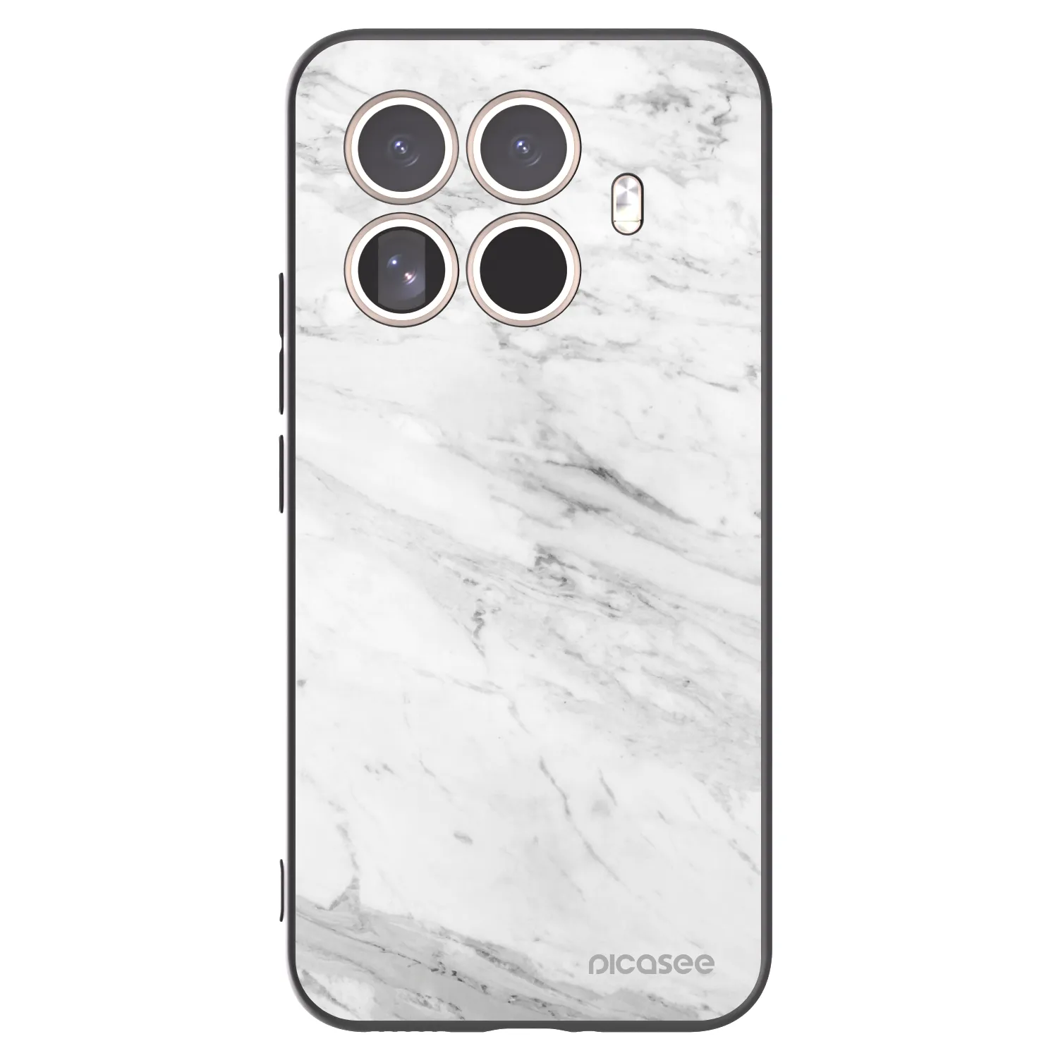Picasee silikonový černý obal pro Xiaomi 15T Pro - White marble