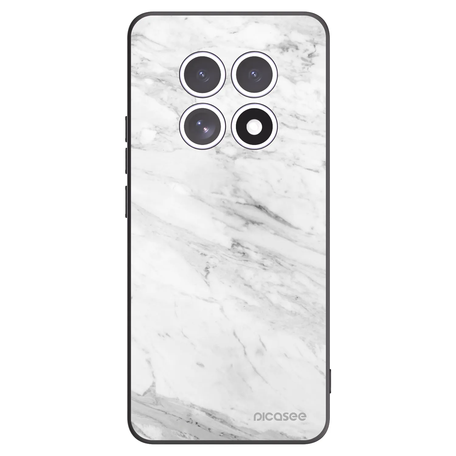 Picasee silikonový černý obal pro Xiaomi Redmi Note 15 - White marble
