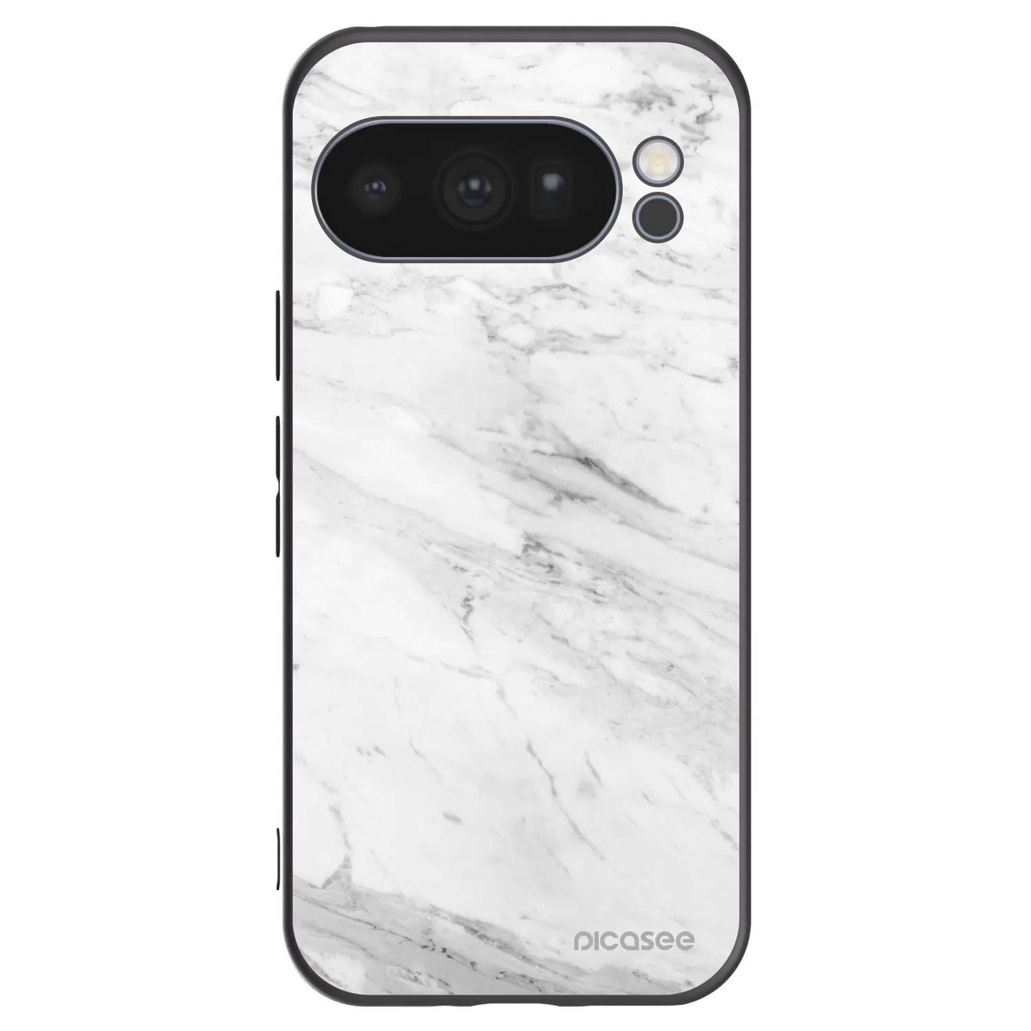 Picasee silikonový černý obal pro Google Pixel 10 Pro - White marble