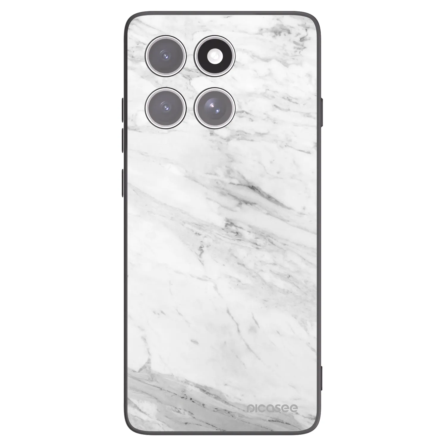 Picasee silikonový černý obal pro Motorola Edge 60 Fusion - White marble