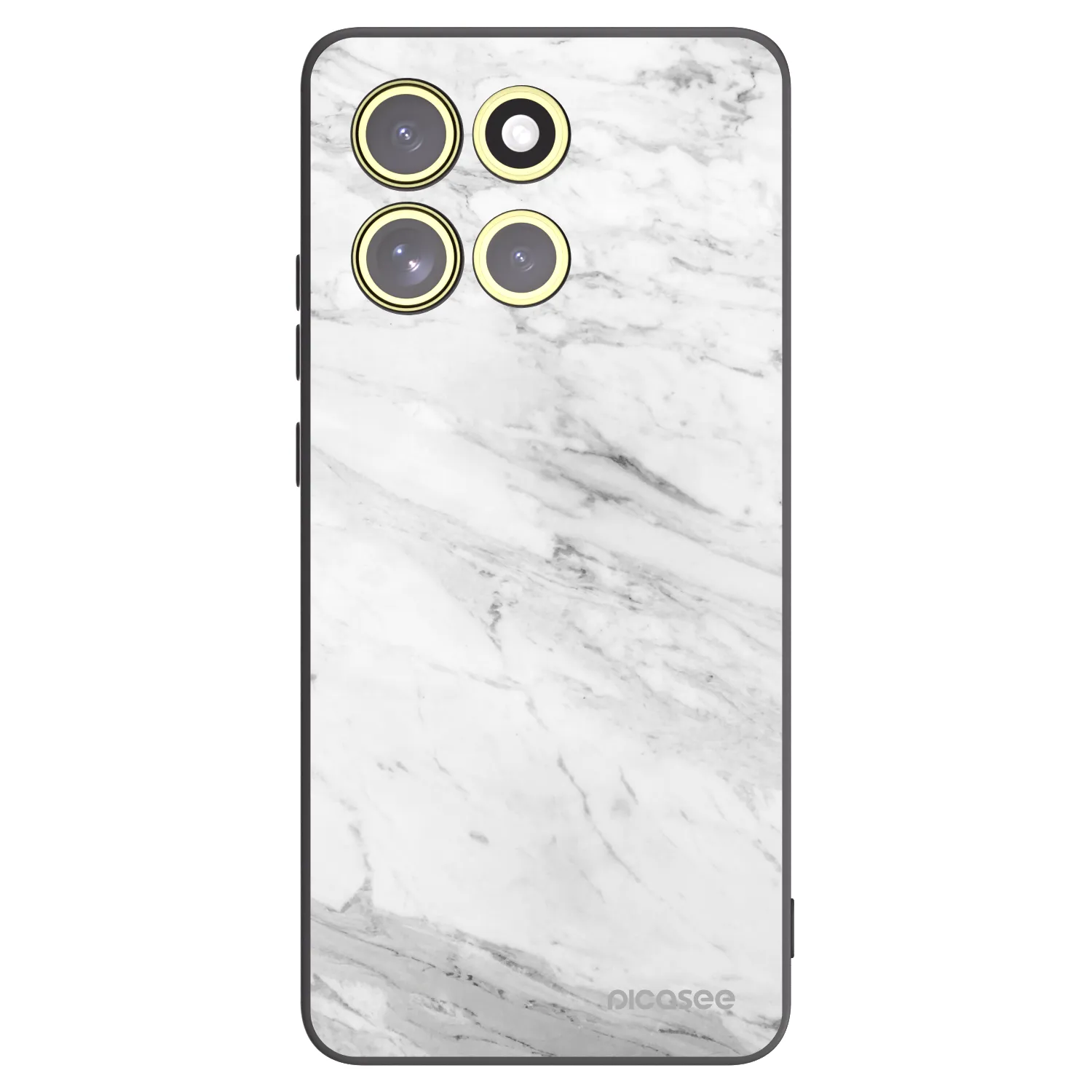 Picasee silikonový černý obal pro Motorola Moto G86 Power 5G - White marble