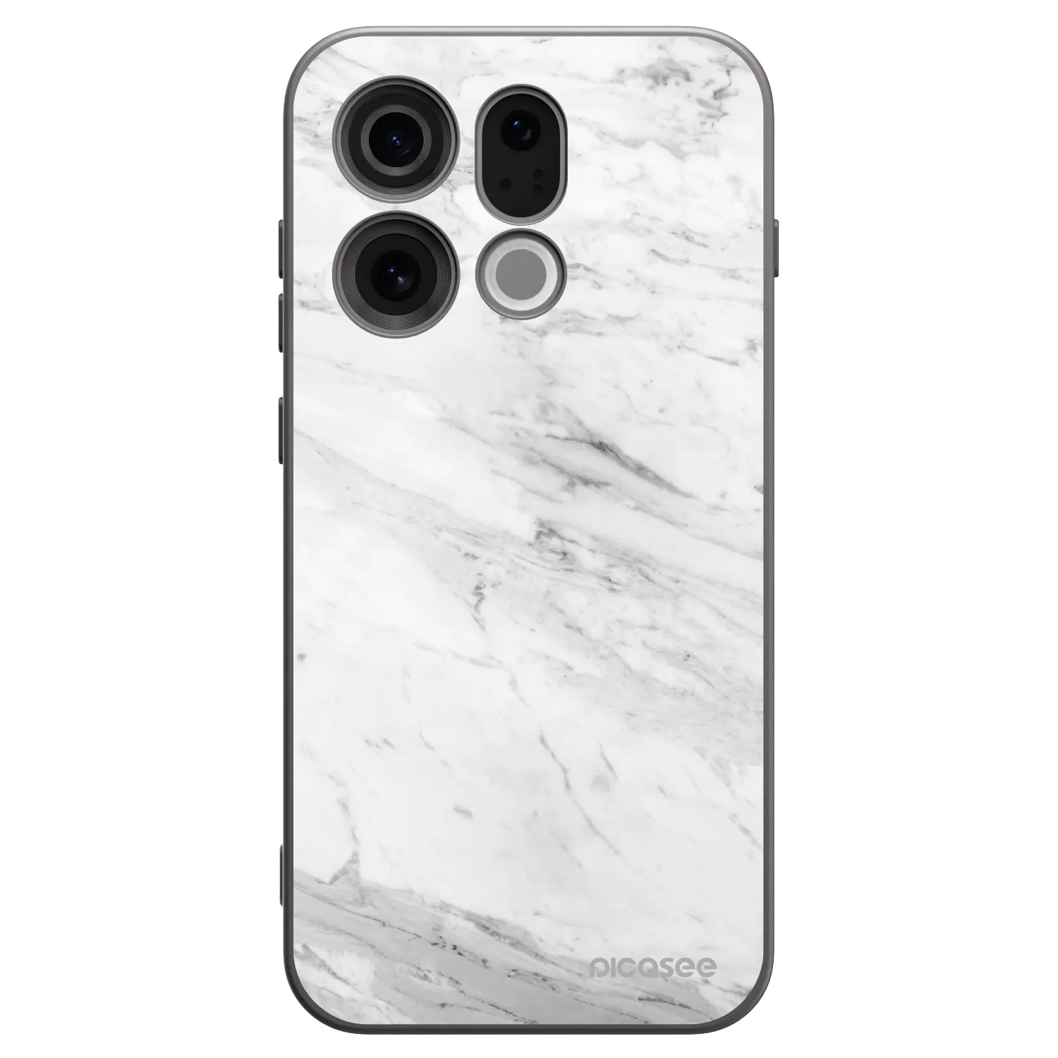 Picasee silikonový černý obal pro OPPO Find X9 - White marble