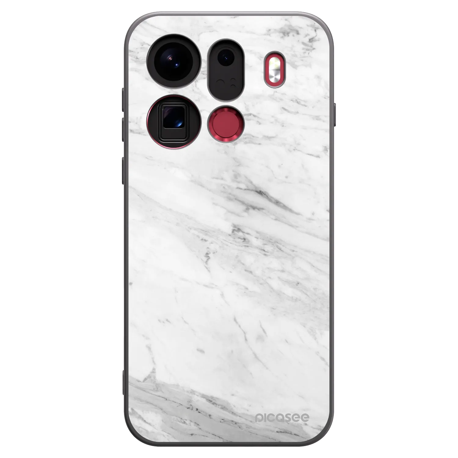 Picasee silikonový černý obal pro OPPO Find X9 Pro - White marble
