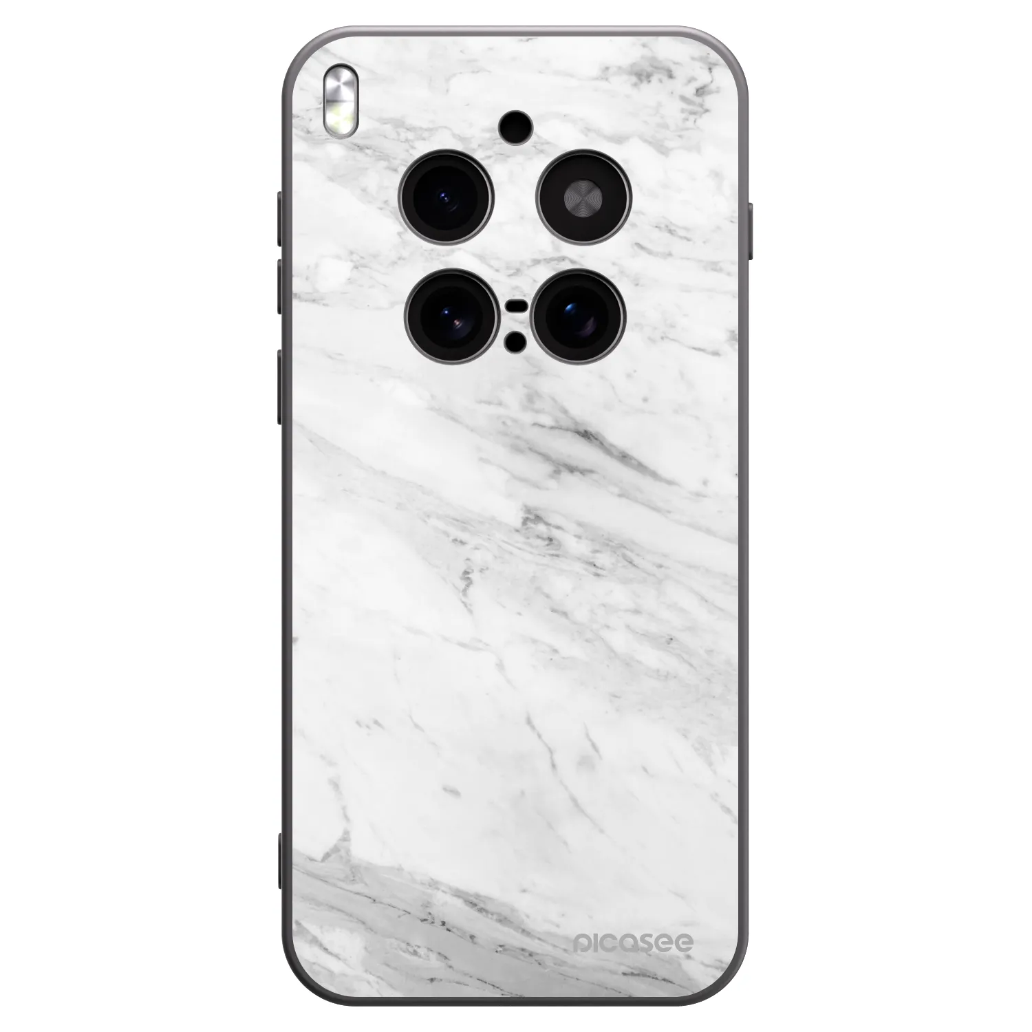 Picasee silikonový černý obal pro Vivo X300 Pro - White marble