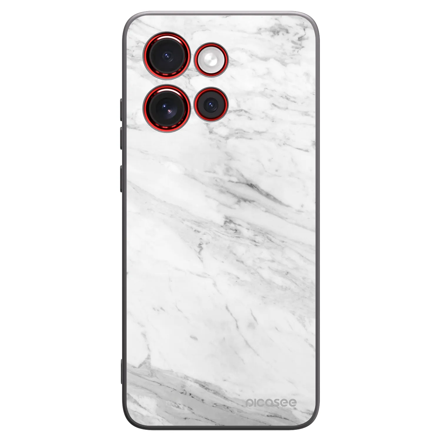 Picasee silikonový černý obal pro Motorola Edge 60 Neo 5G - White marble