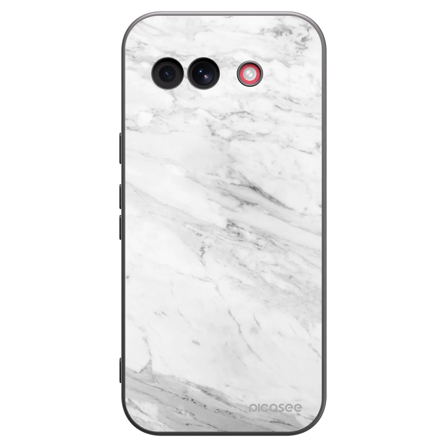 Picasee silikonový černý obal pro Google Pixel 10a - White marble