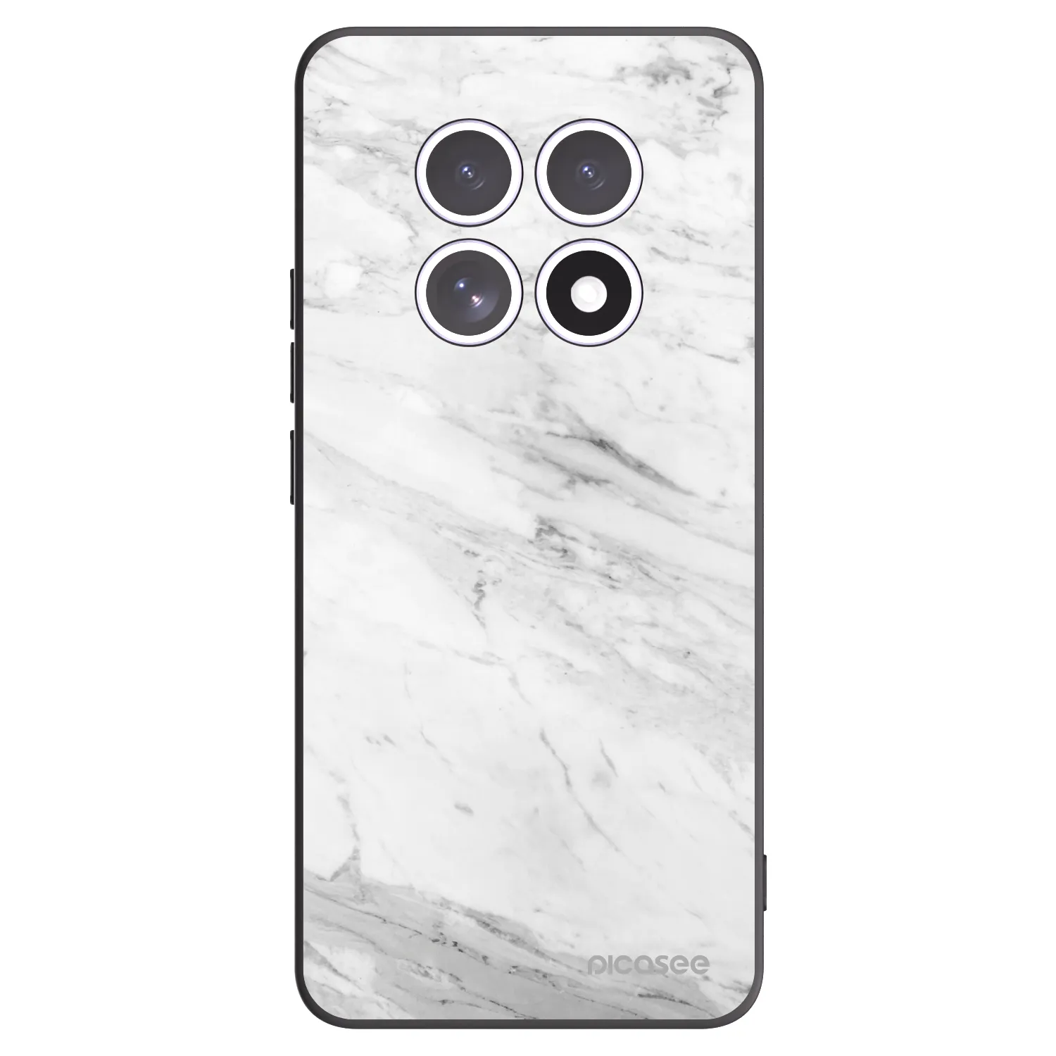 Picasee silikonový černý obal pro Xiaomi Redmi Note 15 5G - White marble