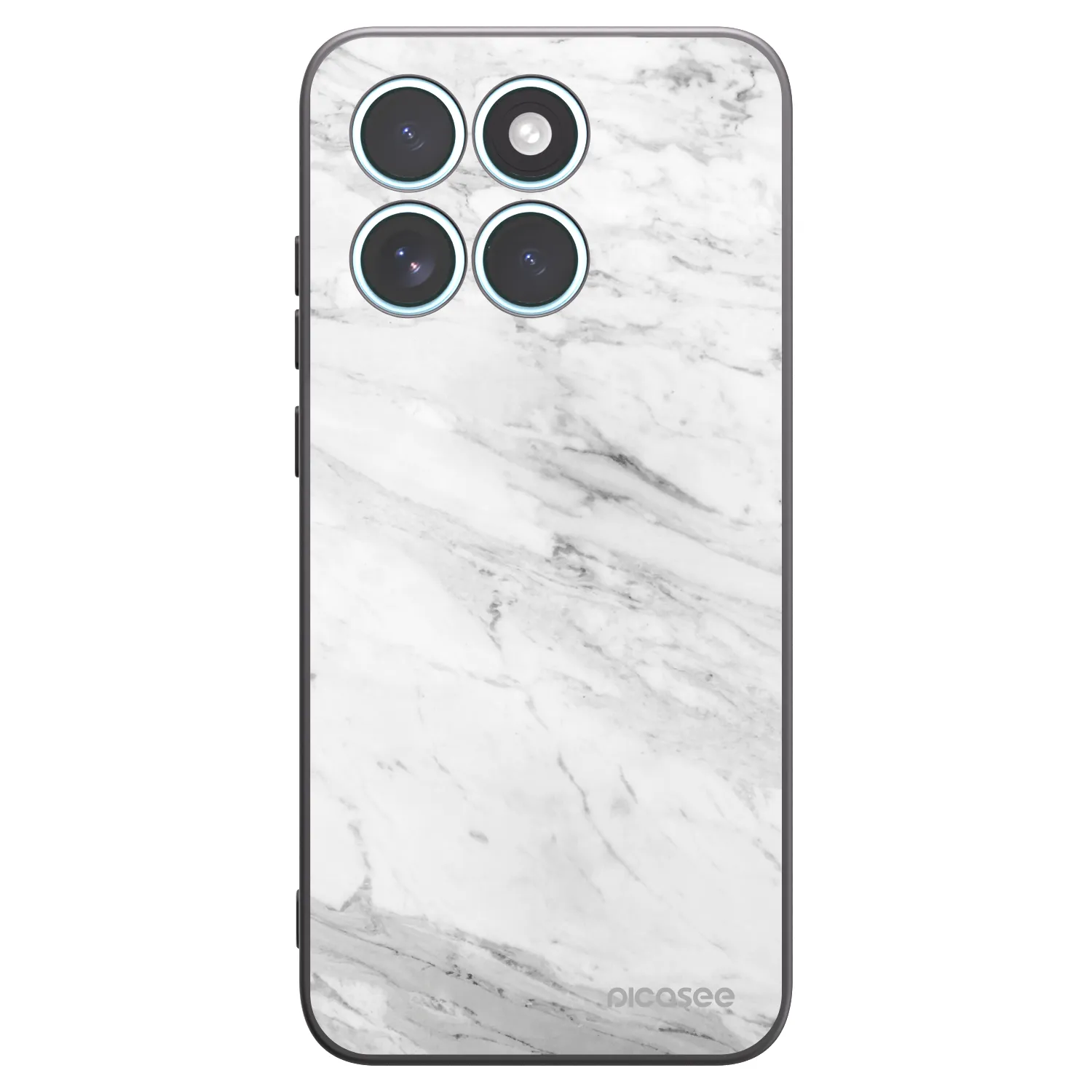 Picasee silikonový černý obal pro Motorola Edge 70 Fusion - White marble