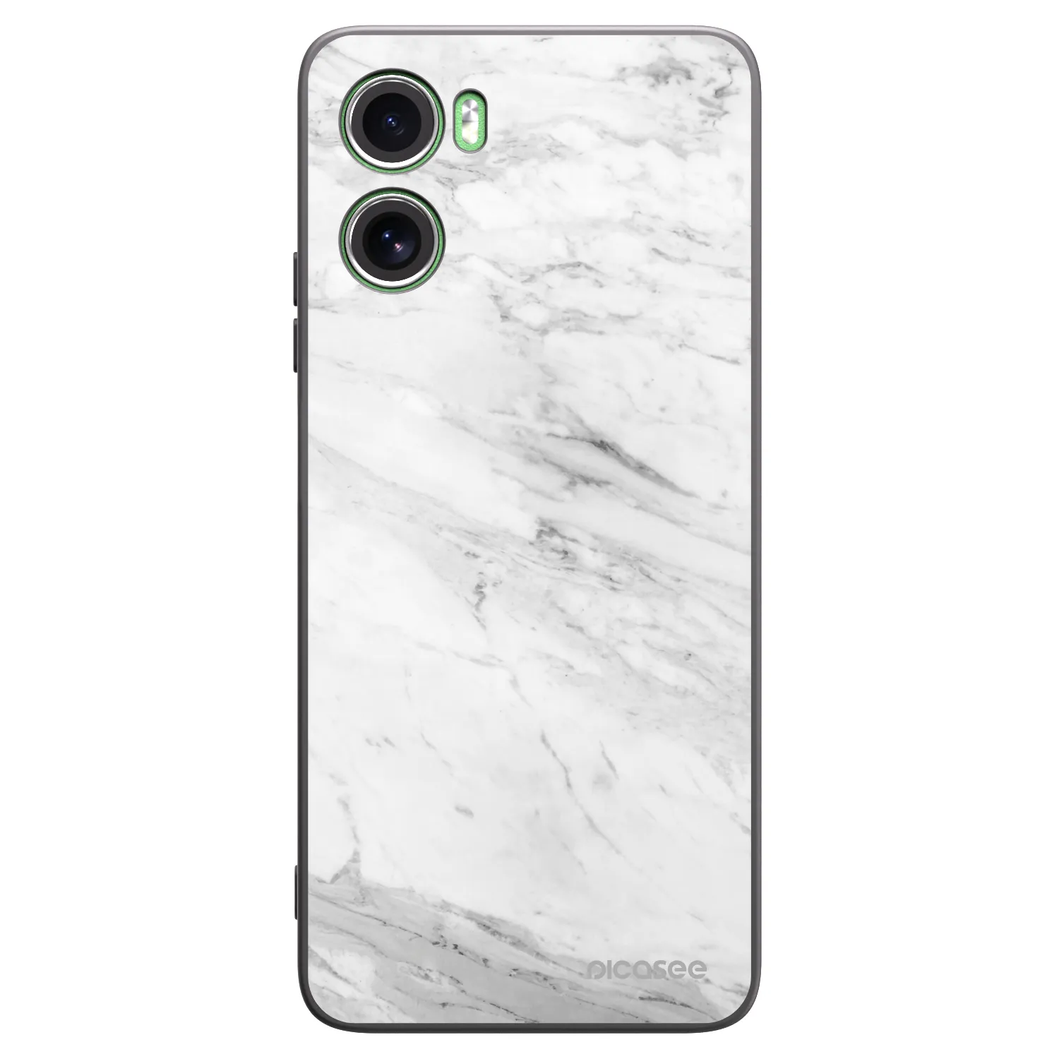 Picasee silikonový černý obal pro Motorola Moto G06 - White marble