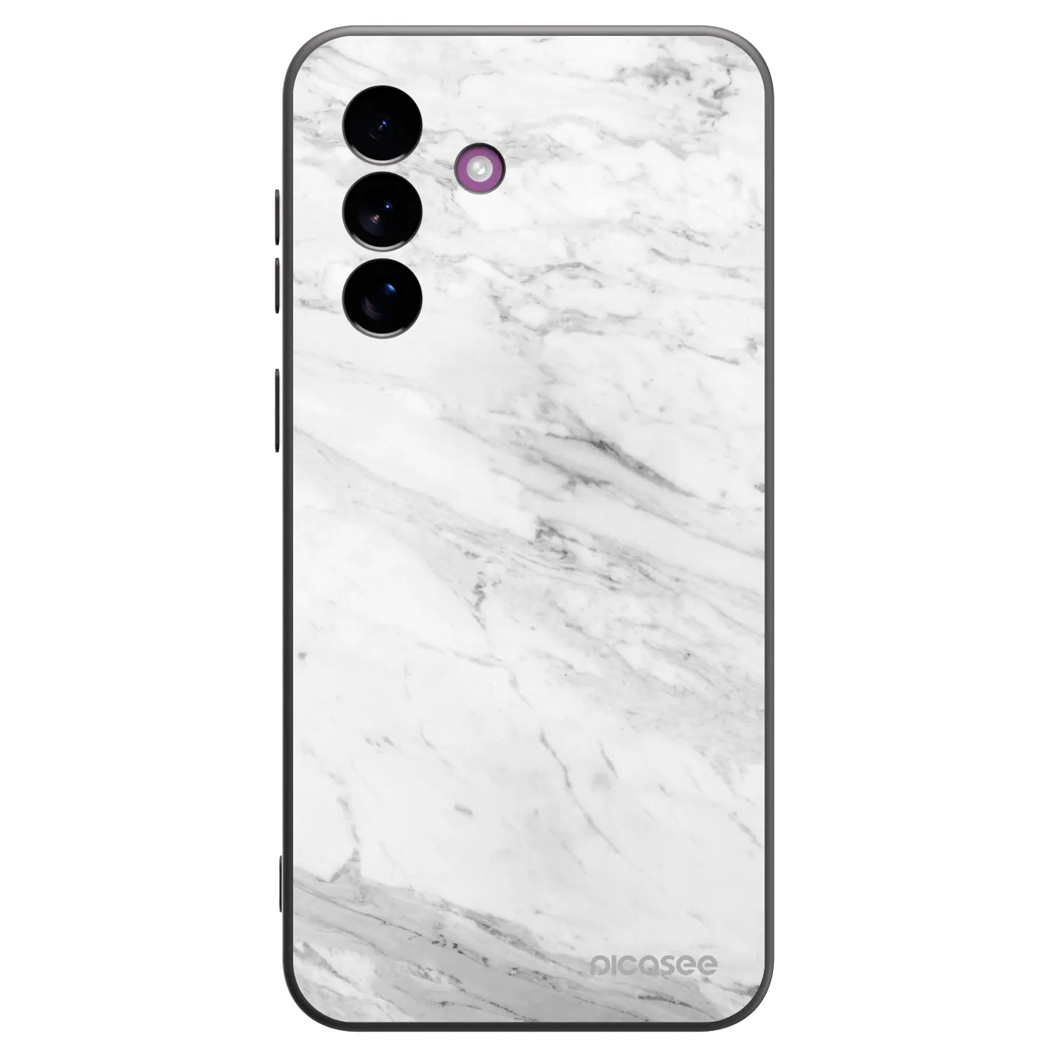 Picasee silikonový černý obal pro Samsung Galaxy A37 - White marble