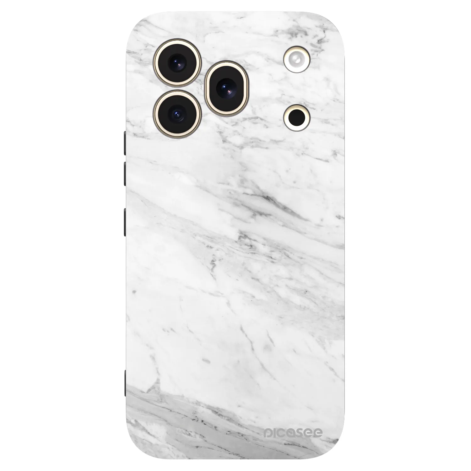 Picasee silikonový černý obal pro Honor 600 Pro - White marble