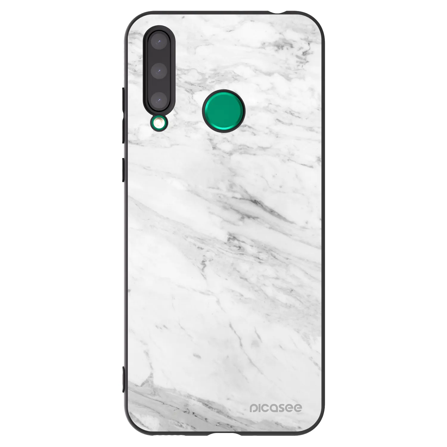 Picasee silikonový černý obal pro Honor 20 Lite - White marble