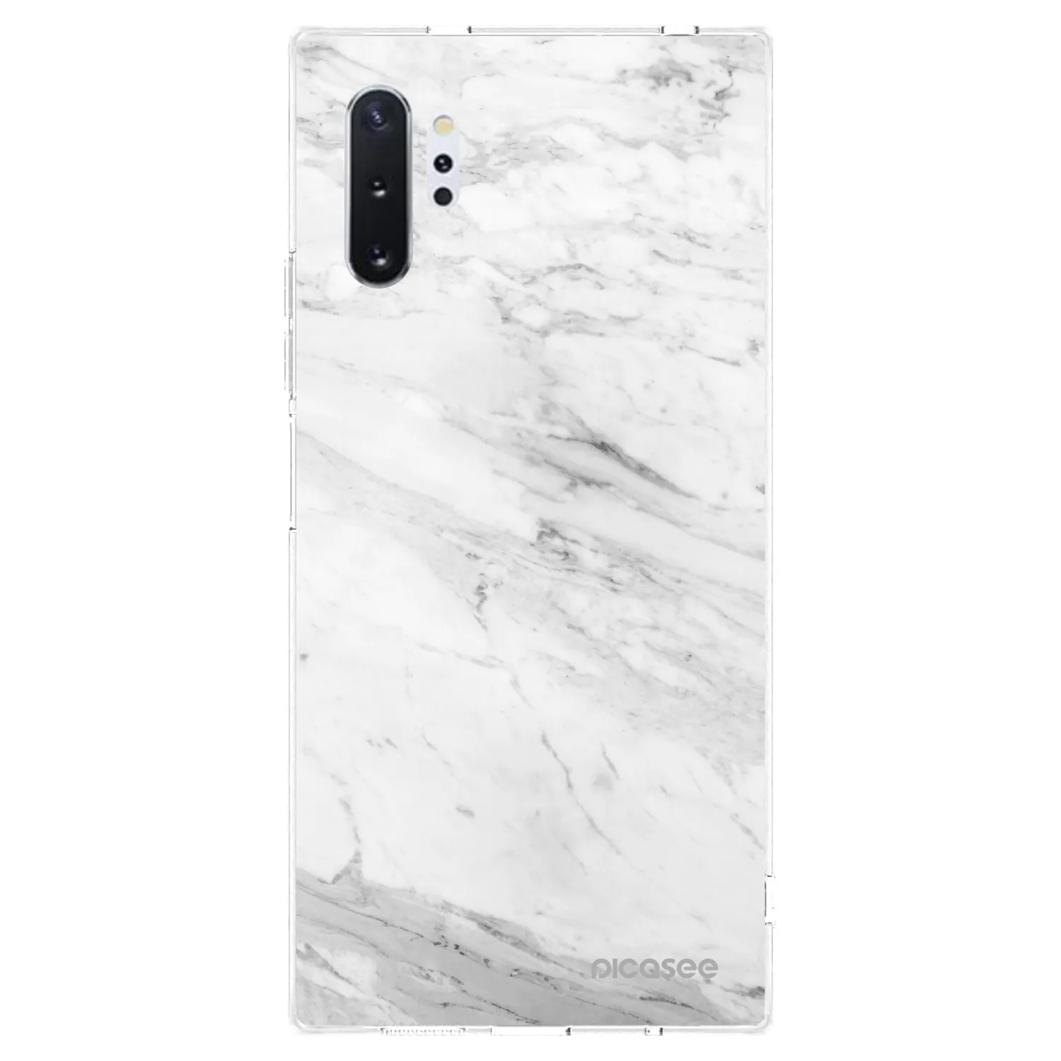 Picasee silikonový průhledný obal pro Samsung Galaxy Note 10+ N975F - White marble
