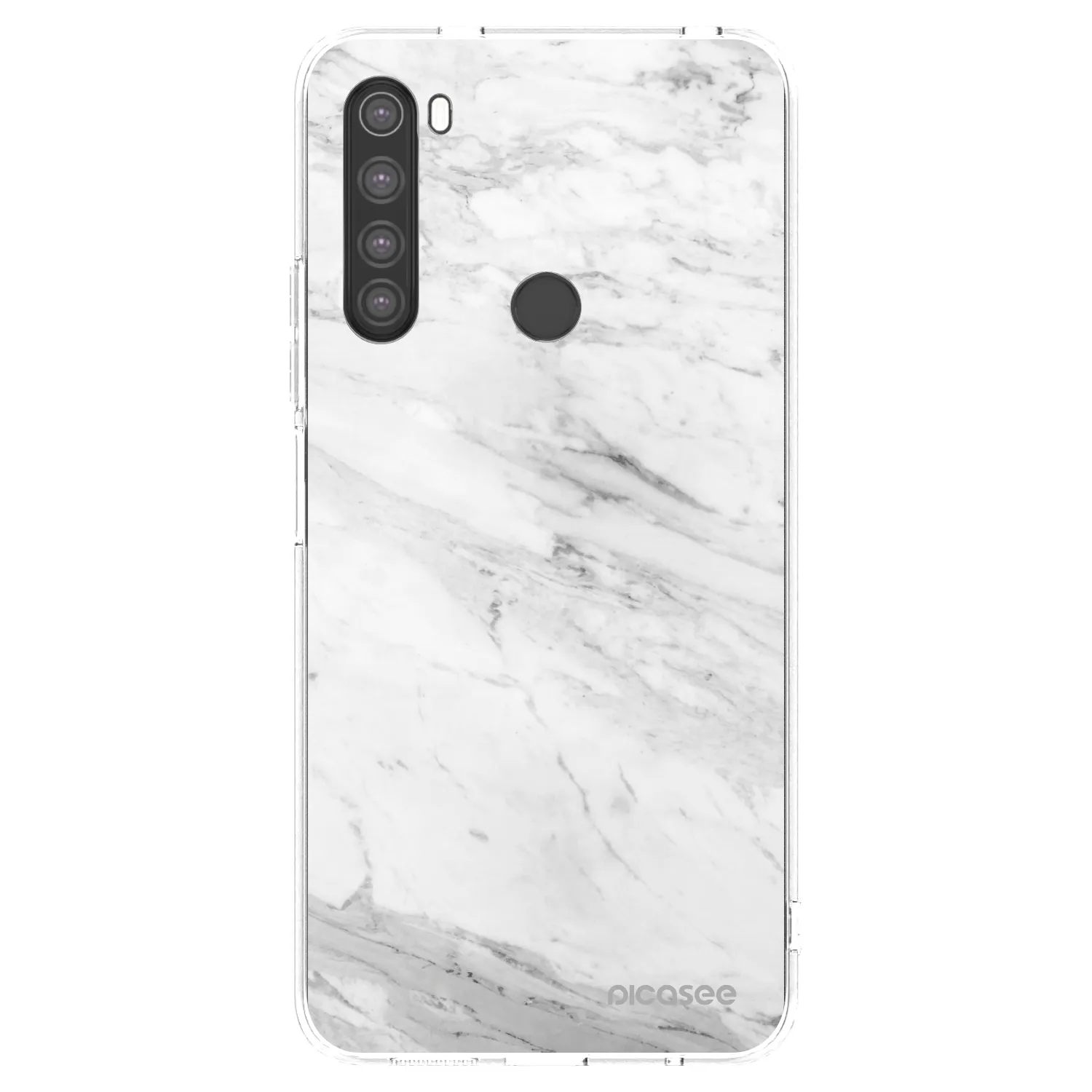 Picasee silikonový průhledný obal pro Xiaomi Redmi Note 8 - White marble
