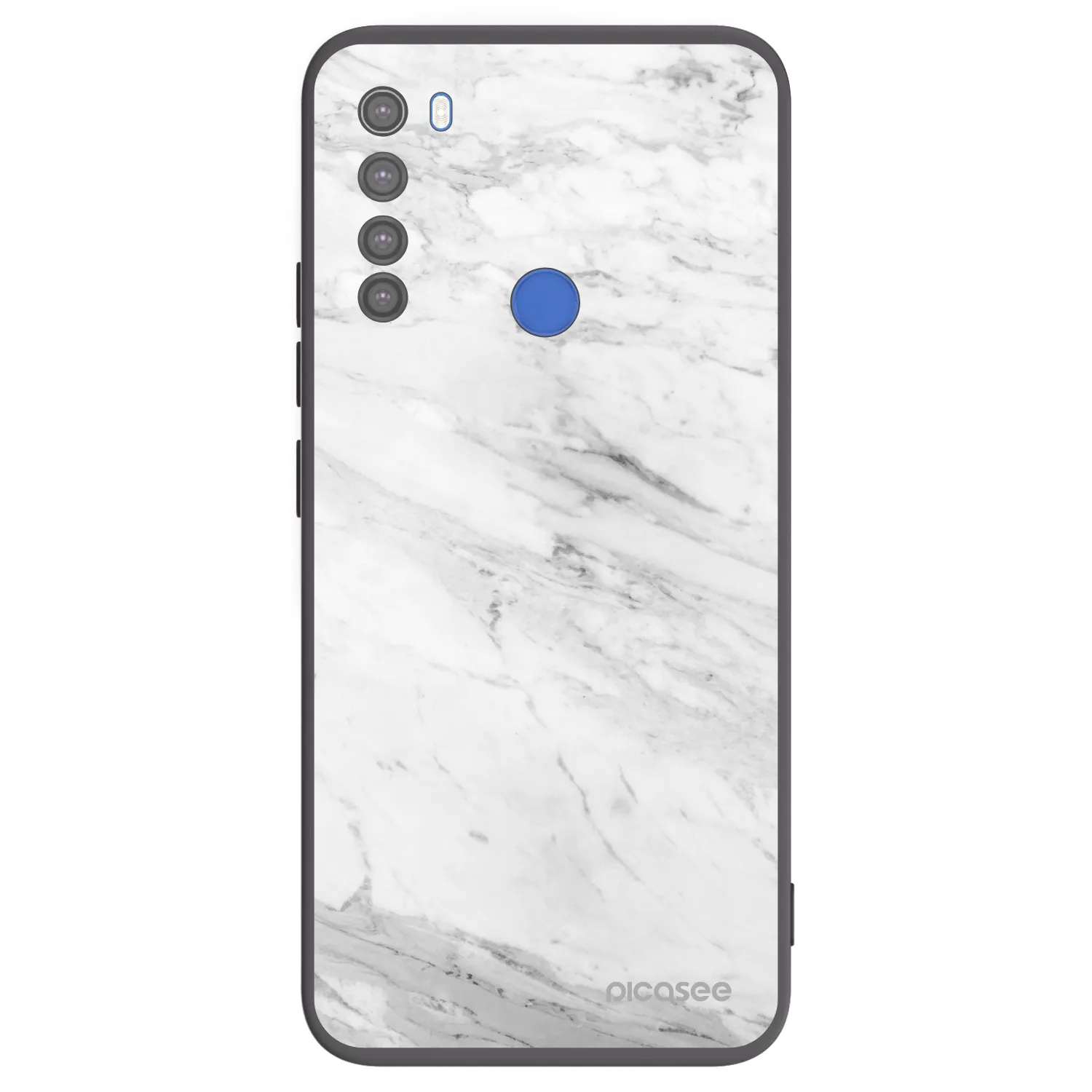 Picasee silikonový černý obal pro Xiaomi Redmi Note 8T - White marble