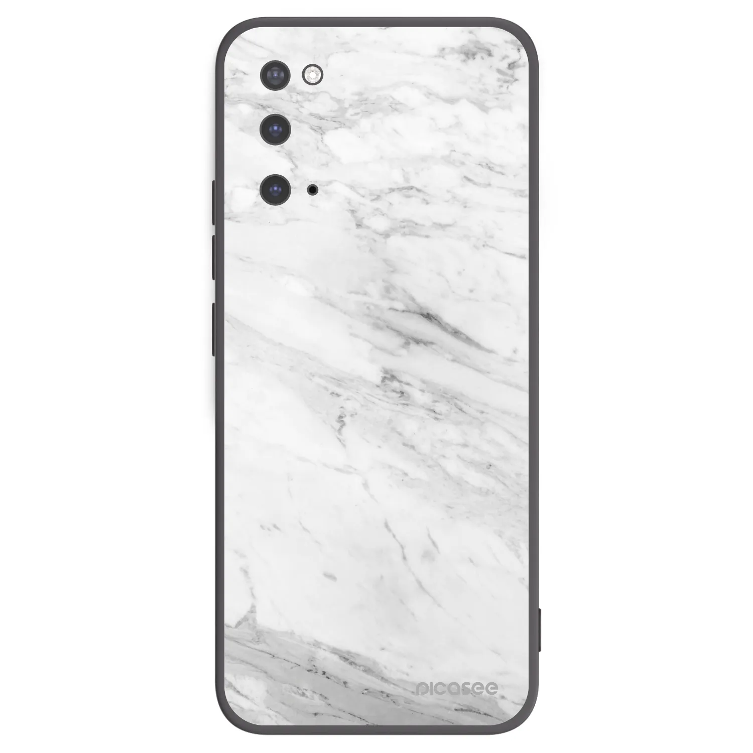 Picasee silikonový černý obal pro Samsung Galaxy S20 G980F - White marble