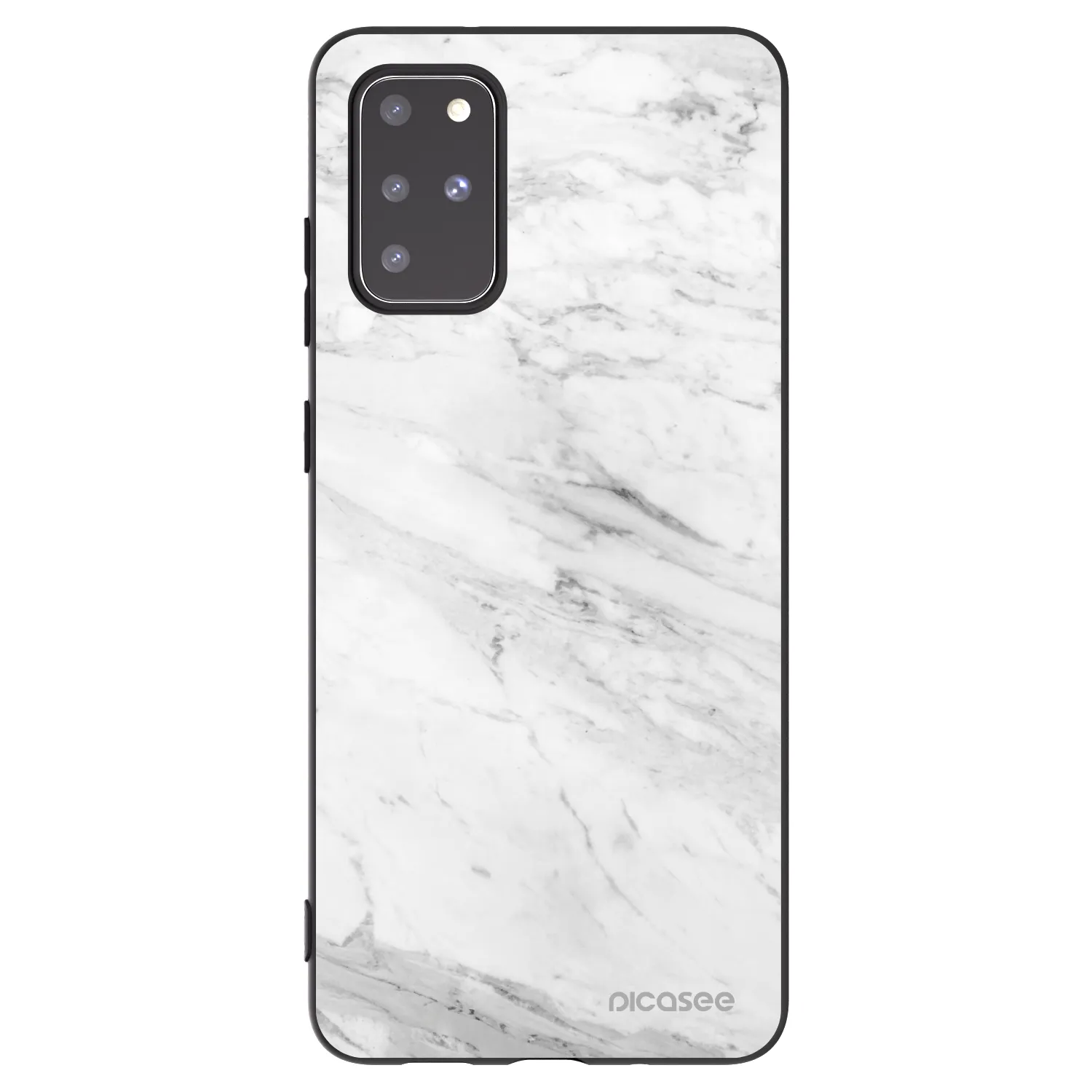 Picasee silikonový černý obal pro Samsung Galaxy S20+ G985F - White marble