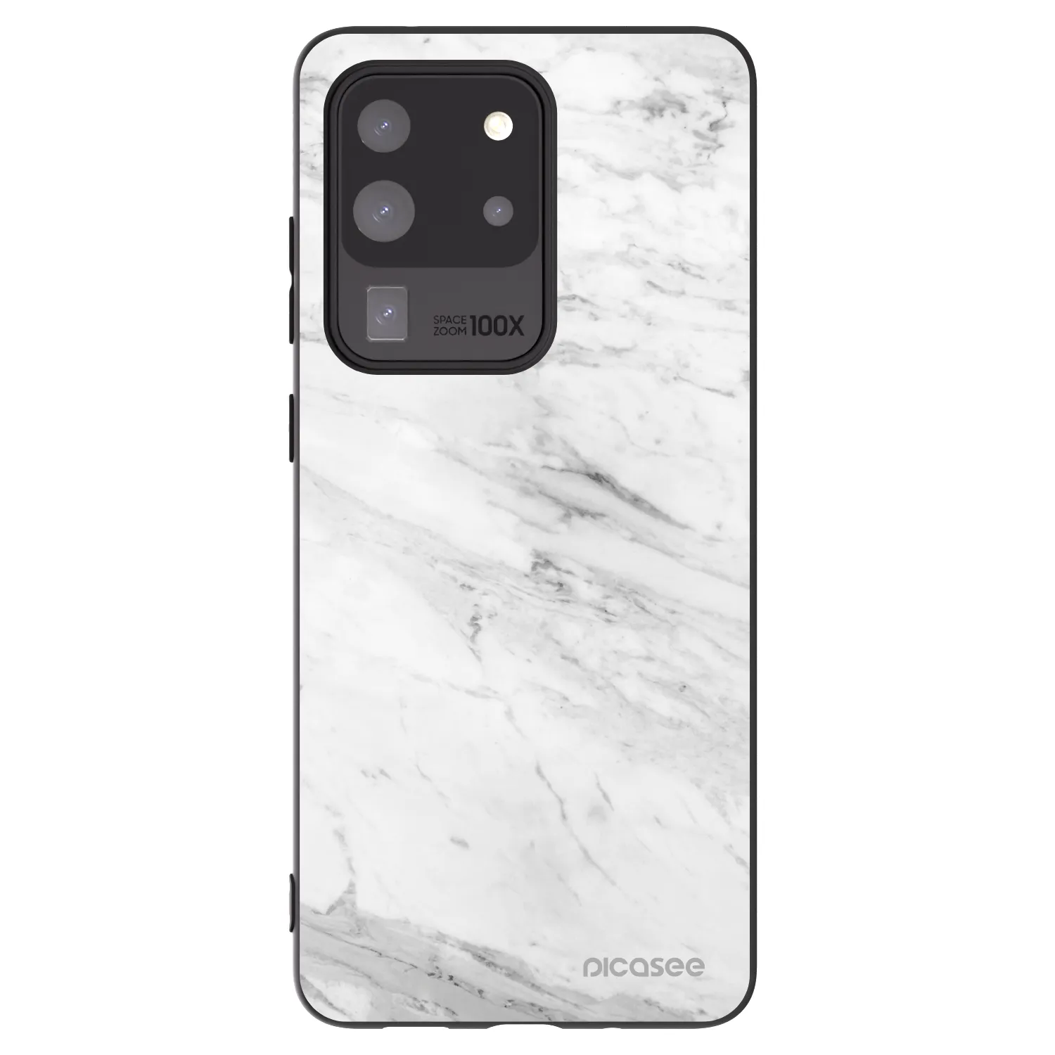 Picasee silikonový černý obal pro Samsung Galaxy S20 Ultra 5G G988F - White marble