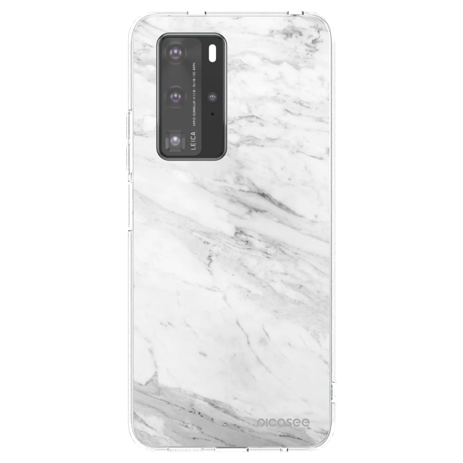 Picasee silikonový průhledný obal pro Huawei P40 Pro - White marble
