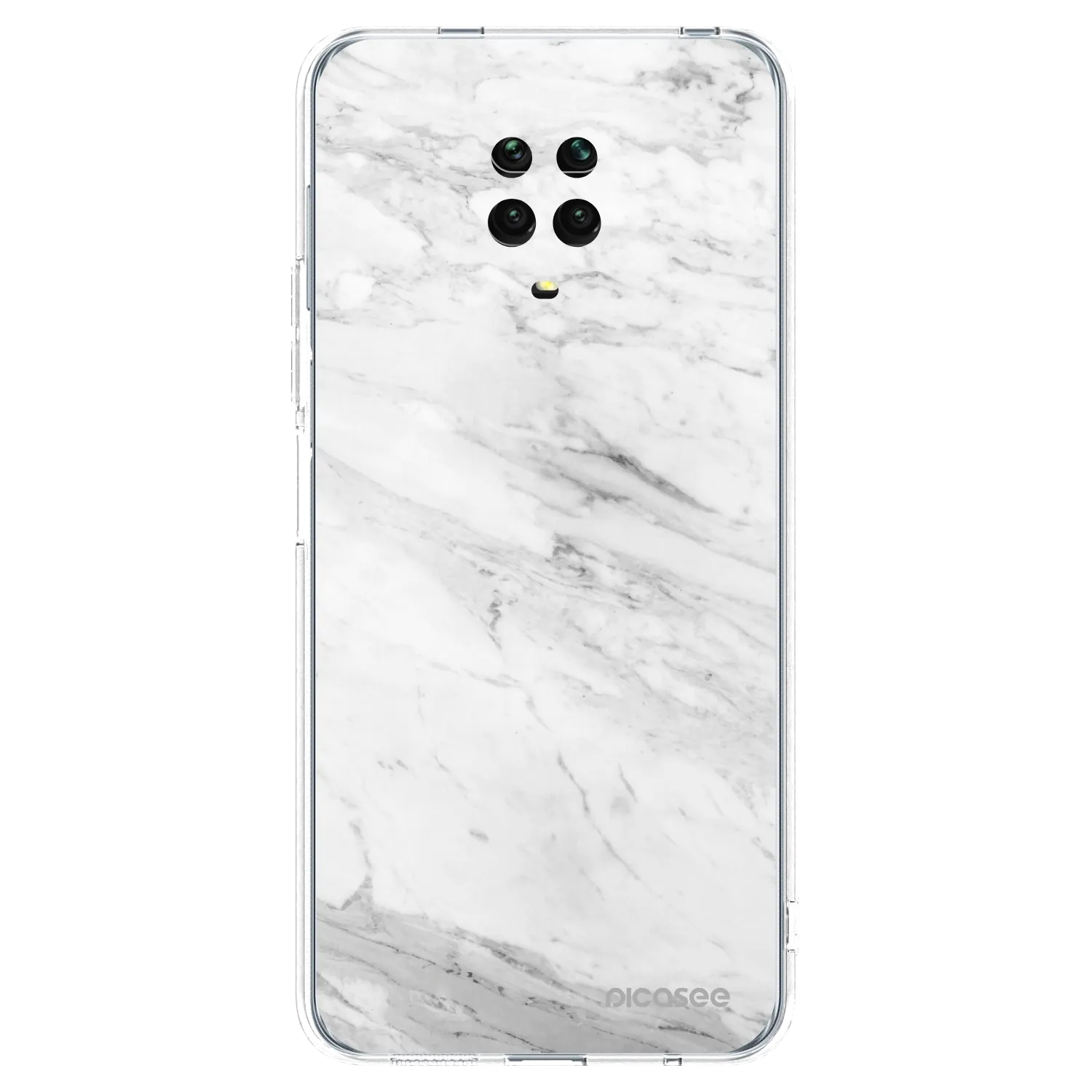 Picasee silikonový průhledný obal pro Xiaomi Redmi Note 9 Pro - White marble