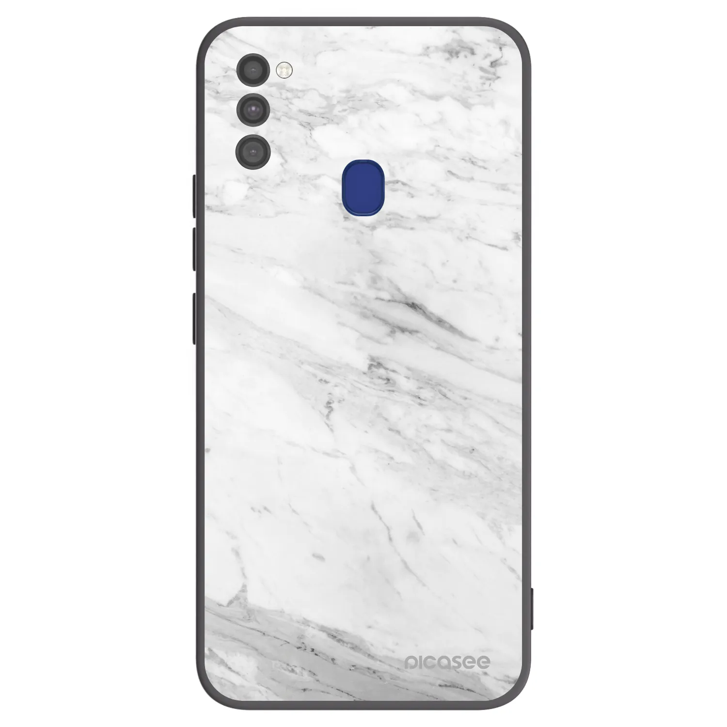Picasee silikonový černý obal pro Samsung Galaxy M21 M215F - White marble