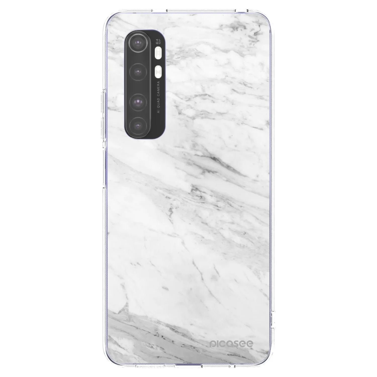 Picasee silikonový průhledný obal pro Xiaomi Mi Note 10 Lite - White marble