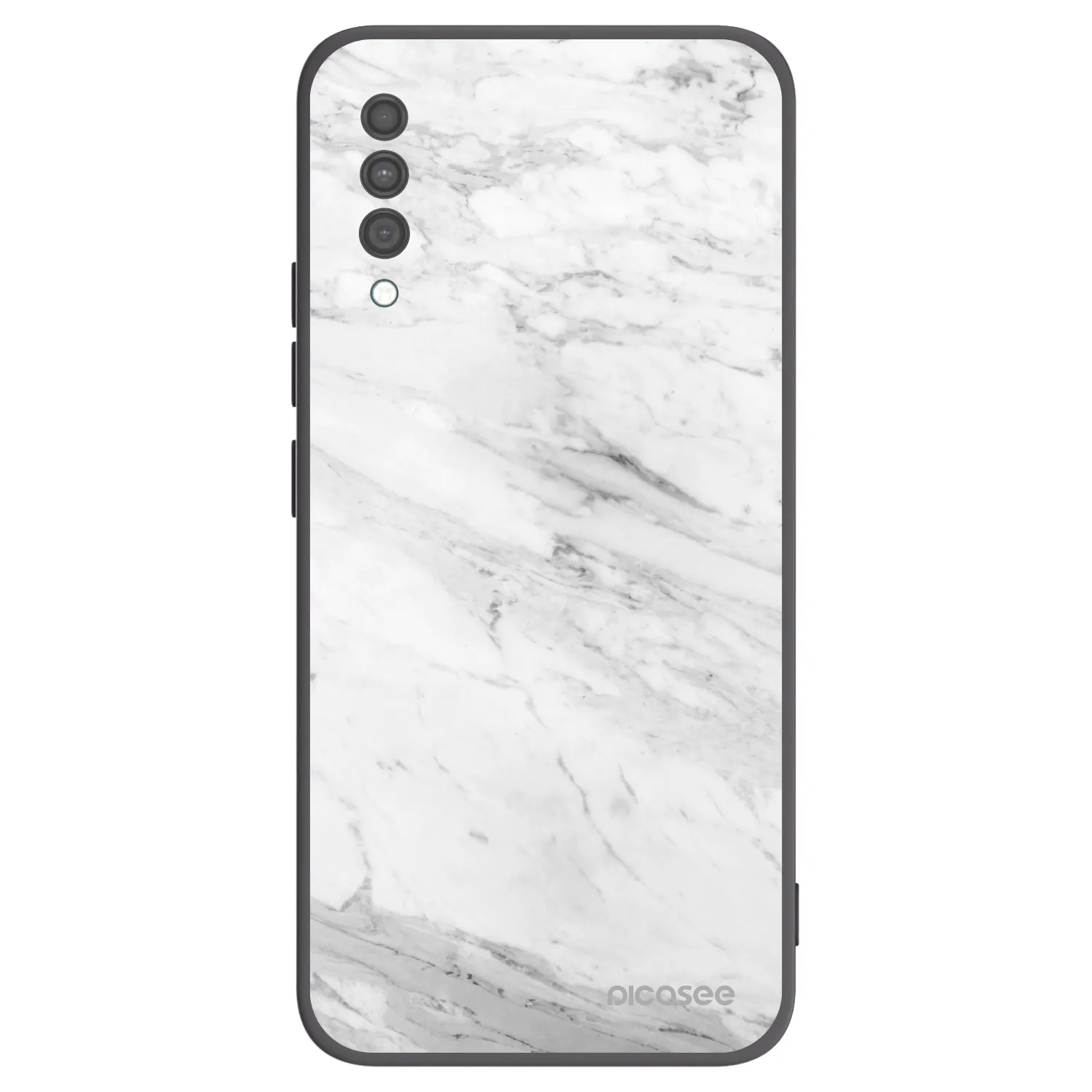 Picasee silikonový černý obal pro Samsung Galaxy A30s A307F - White marble