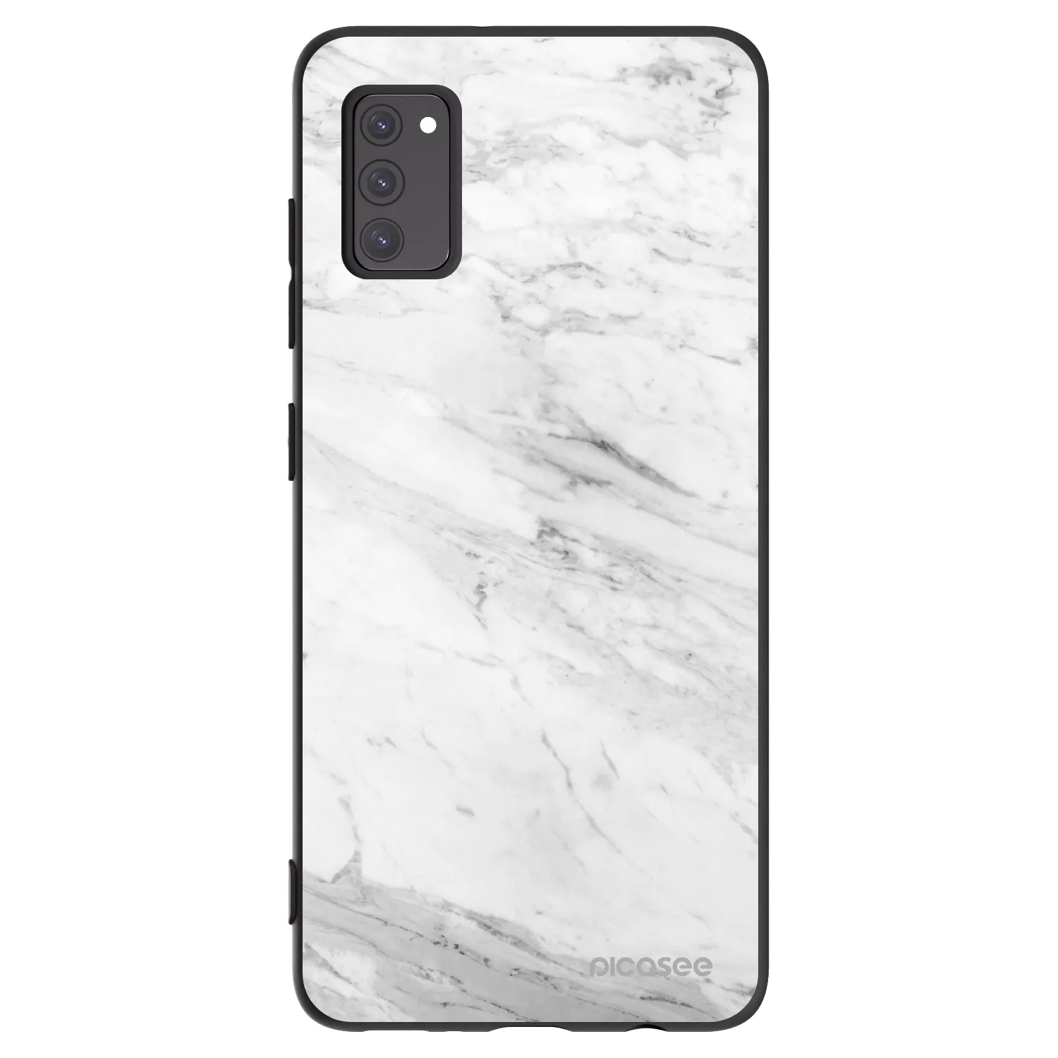 Picasee silikonový černý obal pro Samsung Galaxy A41 A415F - White marble