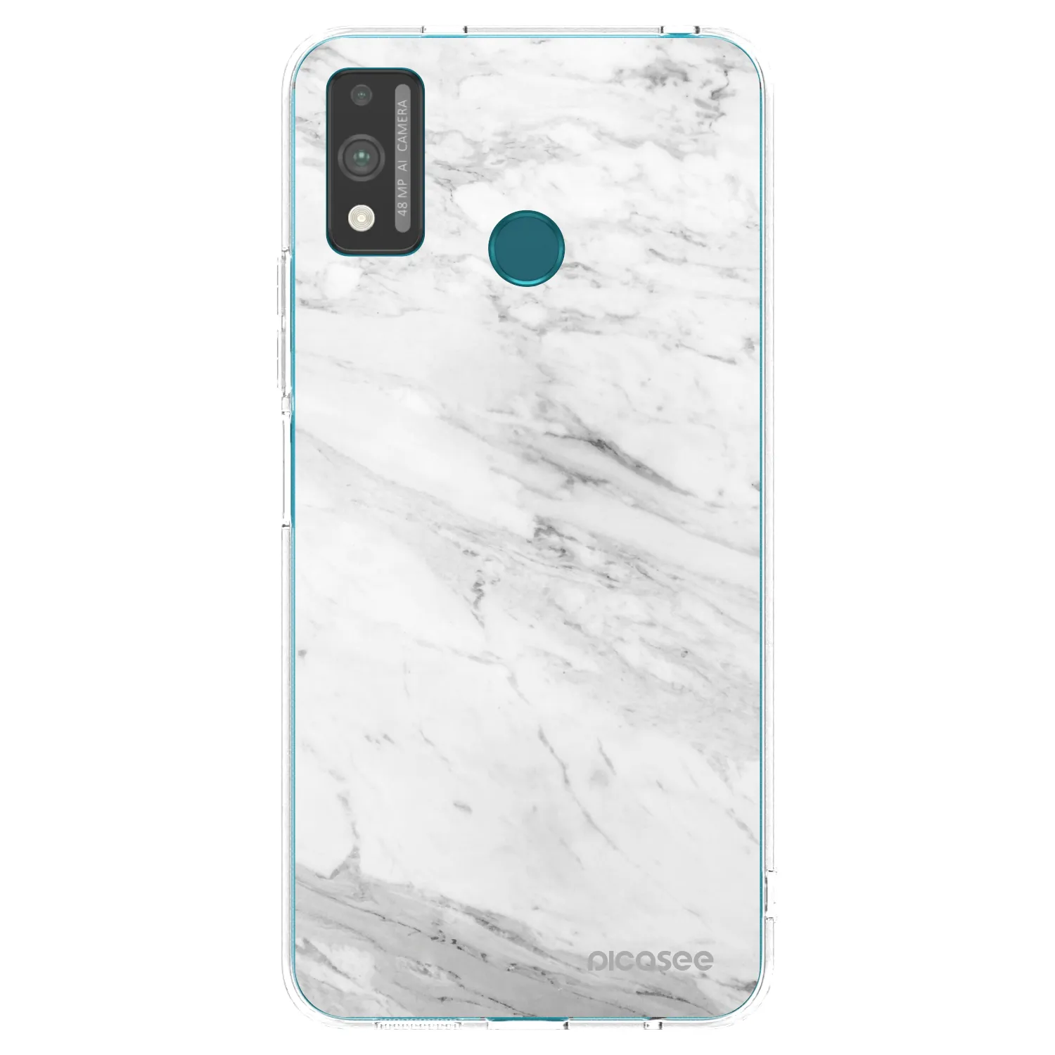 Picasee silikonový průhledný obal pro Honor 9X Lite - White marble