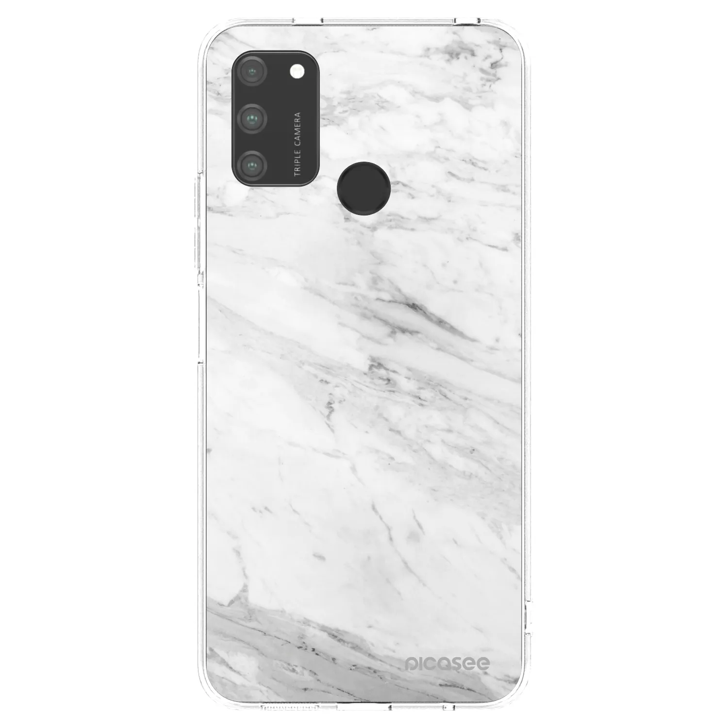 Picasee silikonový průhledný obal pro Honor 9A - White marble