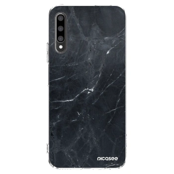 Picasee silikonový průhledný obal pro Honor 9X Pro - Black marble