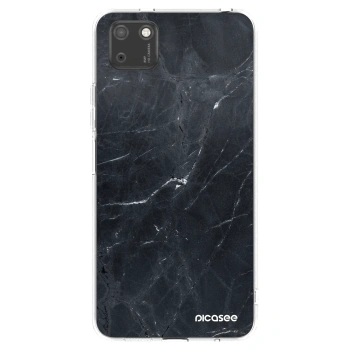 Picasee silikonový průhledný obal pro Huawei Y5P - Black marble