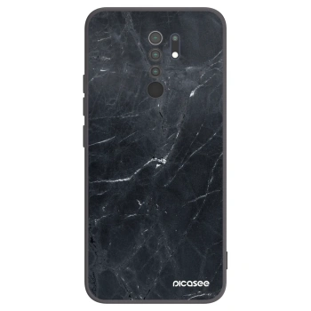 Picasee silikonový černý obal pro Xiaomi Redmi 9 - Black marble
