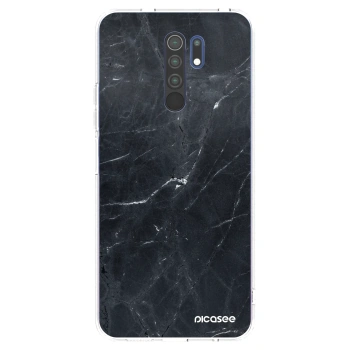 Picasee silikonový průhledný obal pro Xiaomi Redmi 9 - Black marble