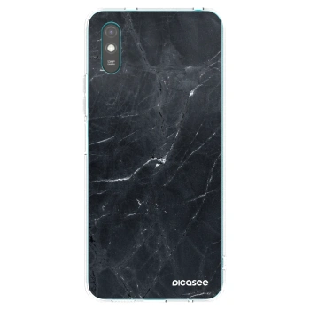 Picasee silikonový průhledný obal pro Xiaomi Redmi 9A - Black marble