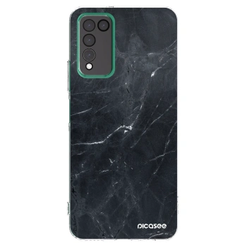 Picasee silikonový průhledný obal pro Honor 10X Lite - Black marble