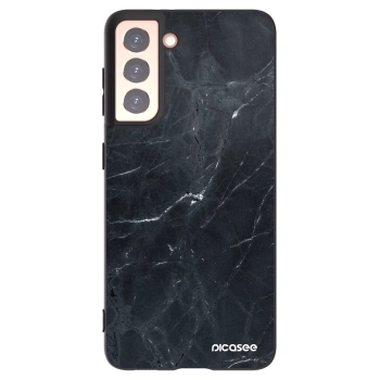 Picasee silikonový černý obal pro Samsung Galaxy S21 5G G991B - Black marble