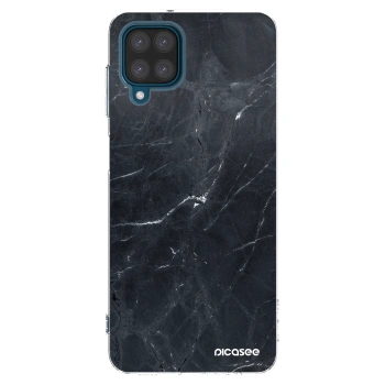 Picasee silikonový průhledný obal pro Samsung Galaxy A12 A125F - Black marble