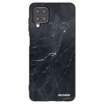 Picasee silikonový černý obal pro Samsung Galaxy A12 A125F - Black marble