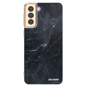 Picasee silikonový průhledný obal pro Samsung Galaxy S21+ 5G G996F - Black marble