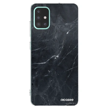 Picasee silikonový průhledný obal pro Samsung Galaxy M31s - Black marble