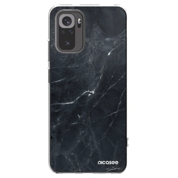 Picasee silikonový průhledný obal pro Xiaomi Redmi Note 10 - Black marble