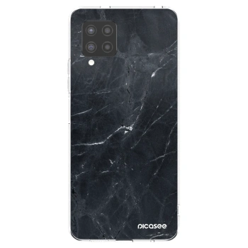 Picasee silikonový průhledný obal pro Samsung Galaxy A42 A426B - Black marble