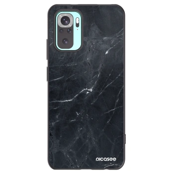 Picasee silikonový černý obal pro Xiaomi Redmi Note 10 Pro - Black marble